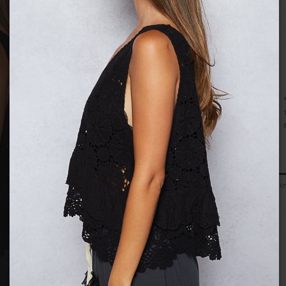 POL “ Clarice ”  POL Sleeveless Crochet top with Ruffle 75 - Picture 3 of 5